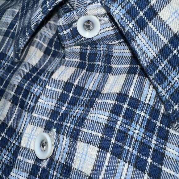 Alessandro Dell'Acqua Napoli Gray Blue Checked Cotton LS Button-up Shirt Sm-Med - Picture 3 of 9